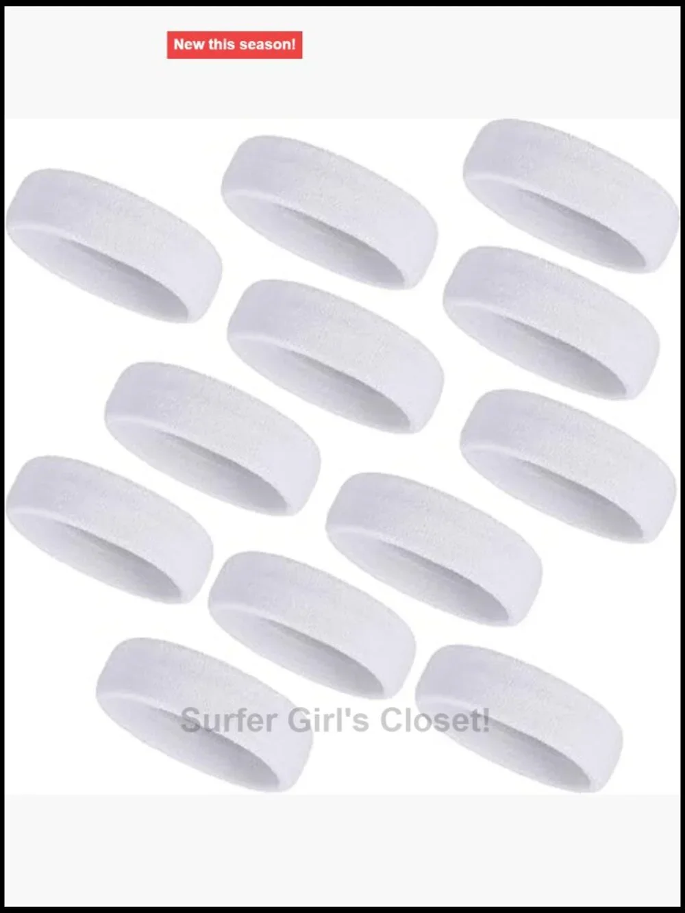 12 Pack Terry Cloth Sweatbands for Men Women Basketball Running Sports Headbands